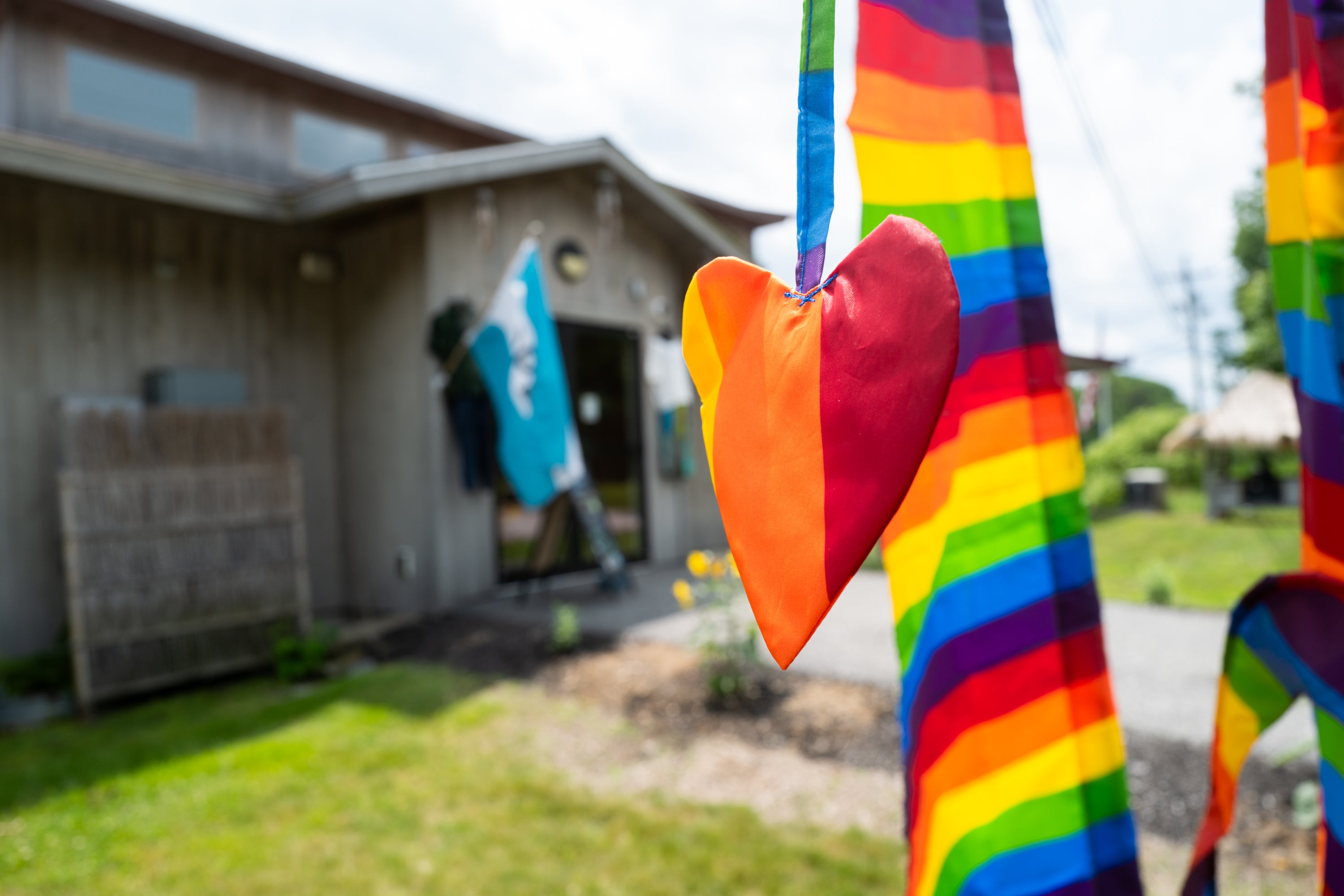 heart accent on party flag