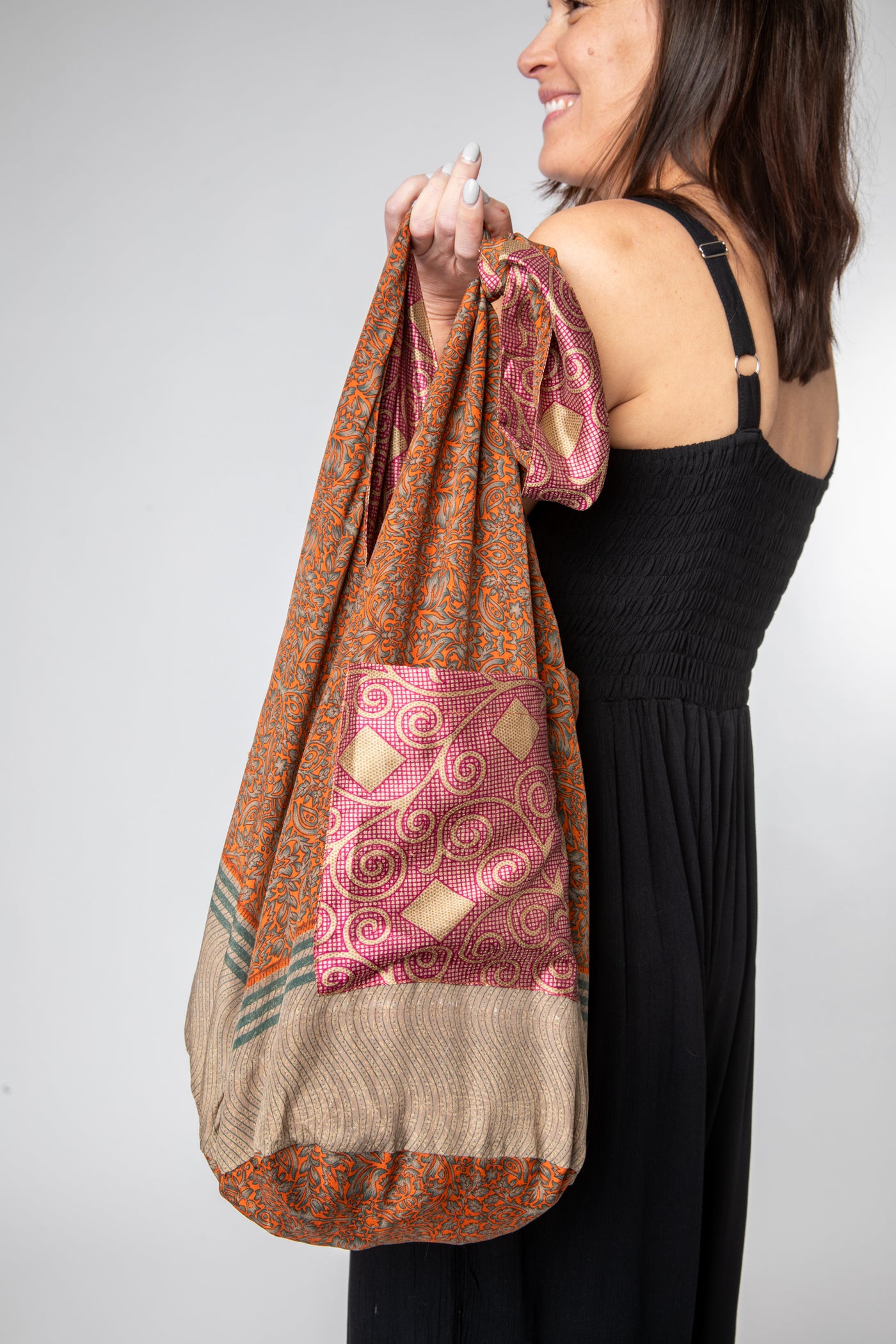 Recycled Sari Silk Reversible Bag
