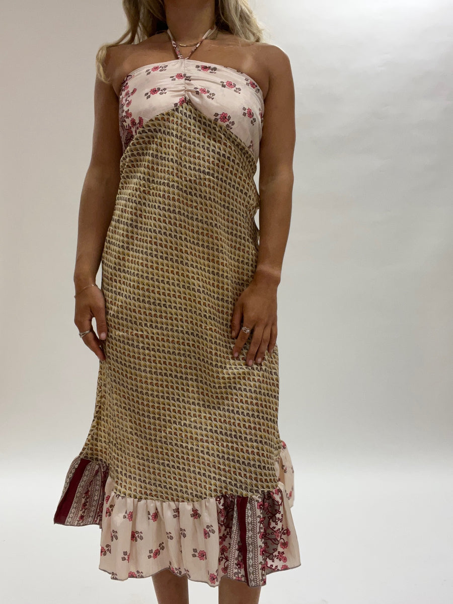 S114 Vintage Mex Pushkar Summer Silk Blend Dress M/L Jack Straw 1
