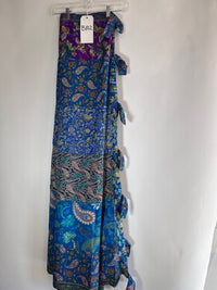 B102 Blue Sari Inspired Curtain Pair