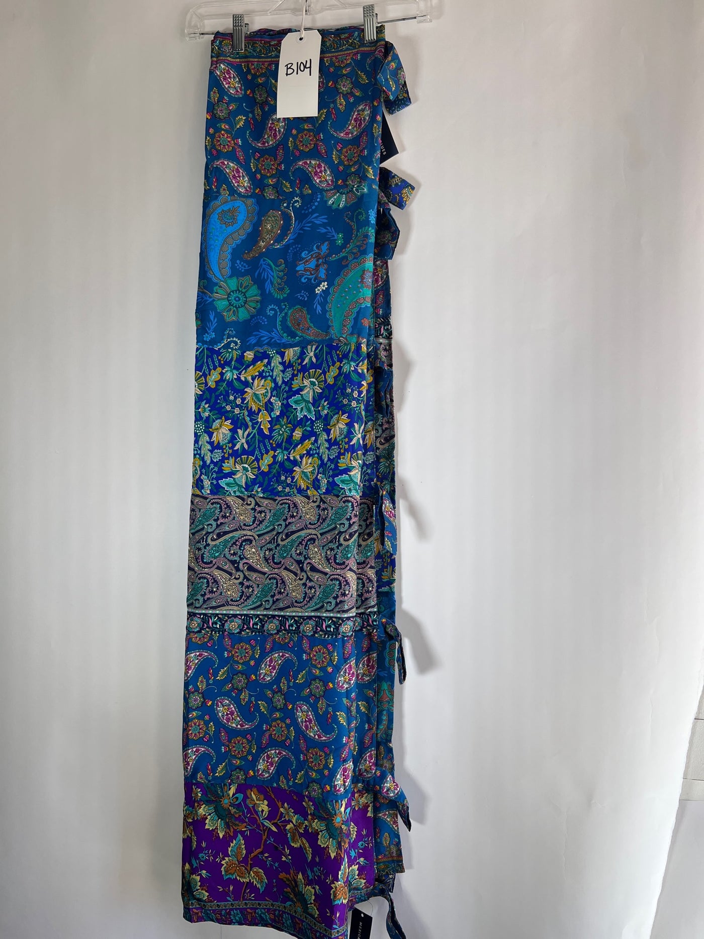 B104 Blue Sari Inspired Curtain Pair