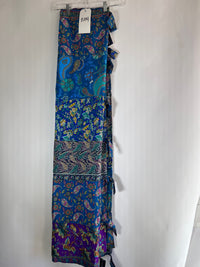 B104 Blue Sari Inspired Curtain Pair