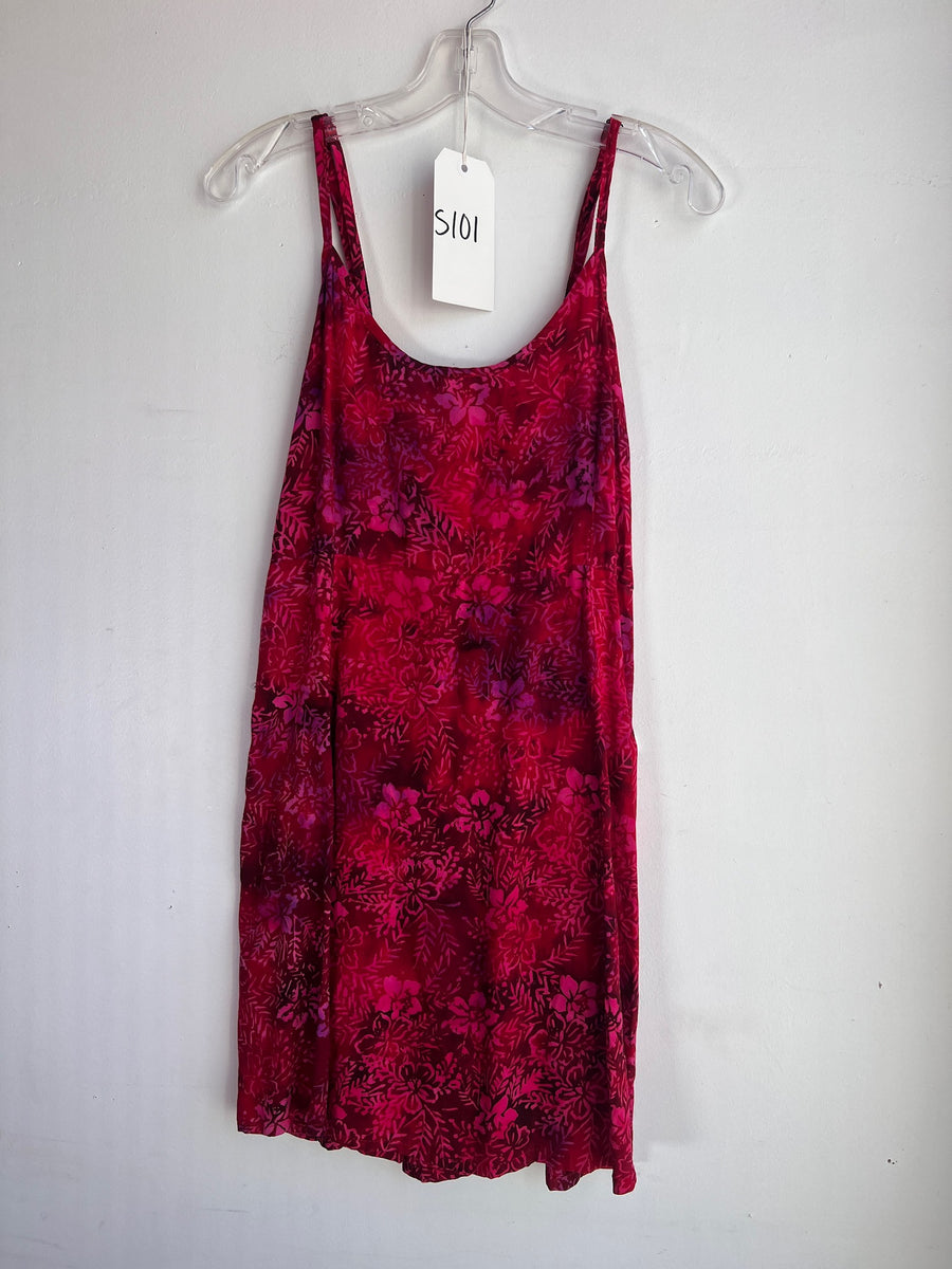 S101 Sample Batik Isla Summer Dress S/M Red