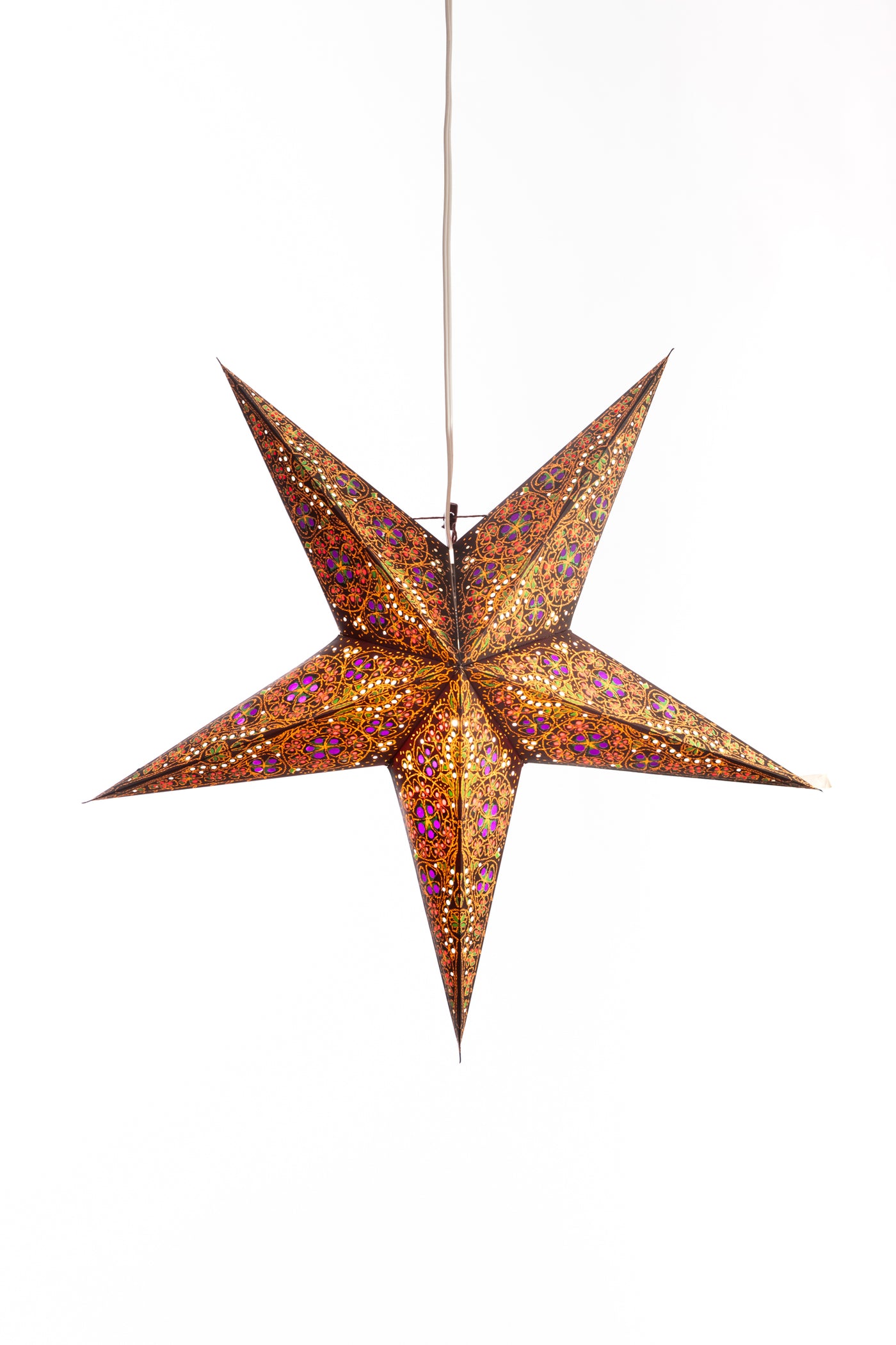 Embroidered Decorative Star Paper Lantern