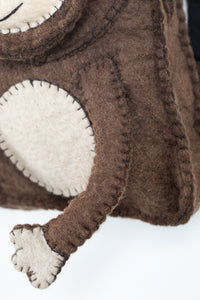 Felt Wild Animal Backpack Monkey Detail