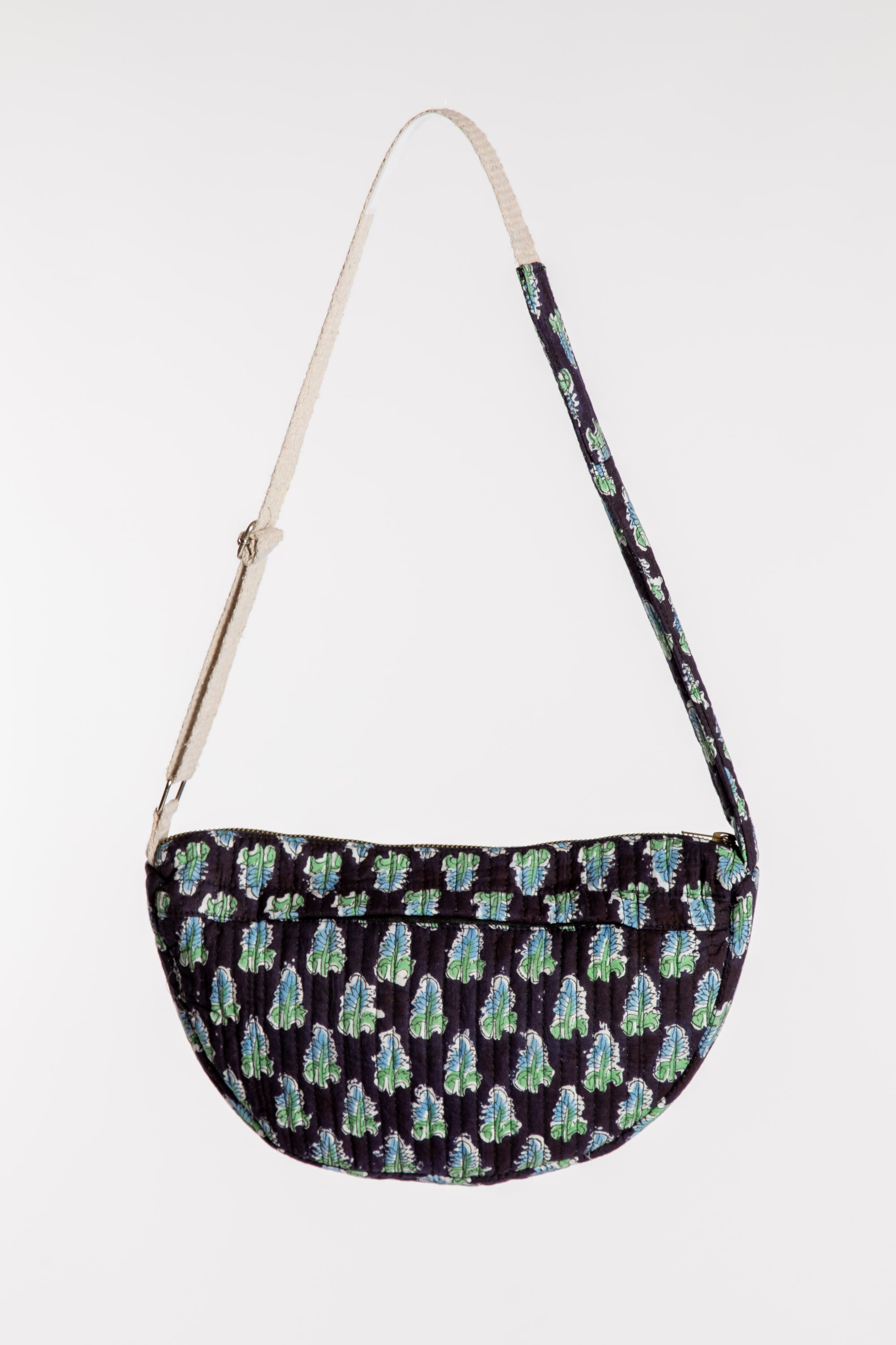 Anaya Block Print Crossbody Bag | Quilted Cotton Boho Purse