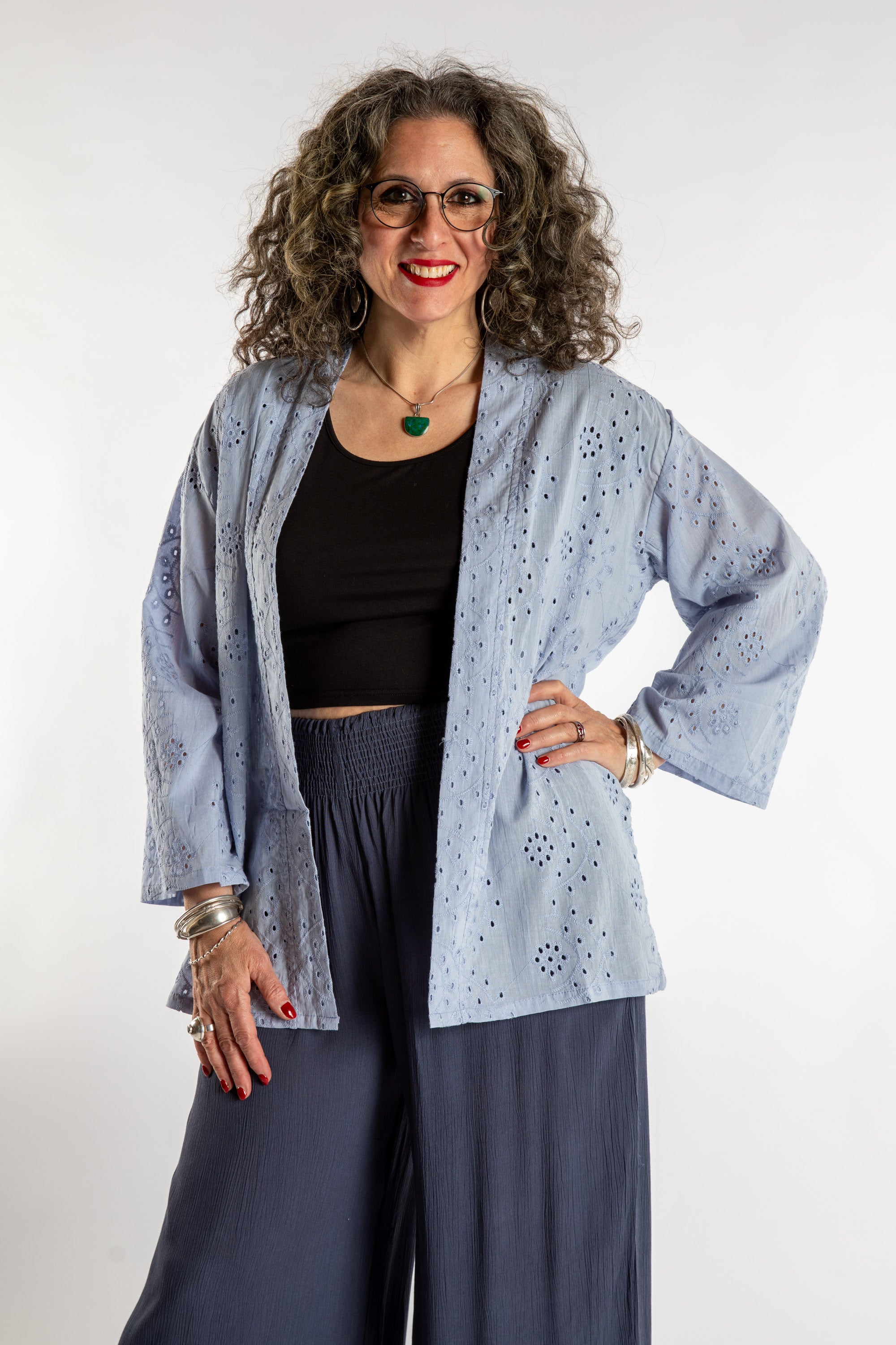 Anandi Cotton Eyelet Cardigan | Women's Cotton Cardigan · Mexicali