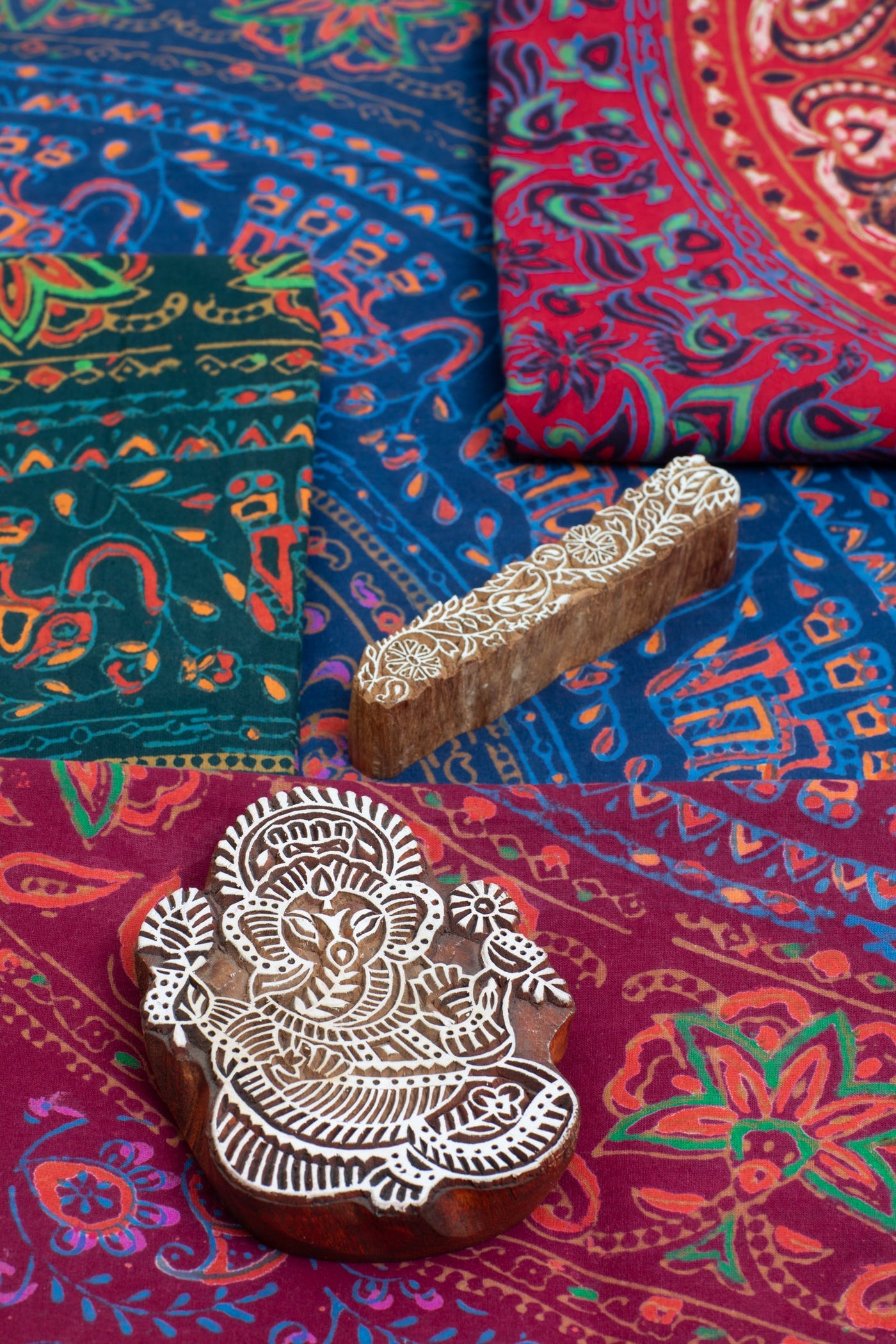 Traditional Mandala Block Print Elephant Tapestry
