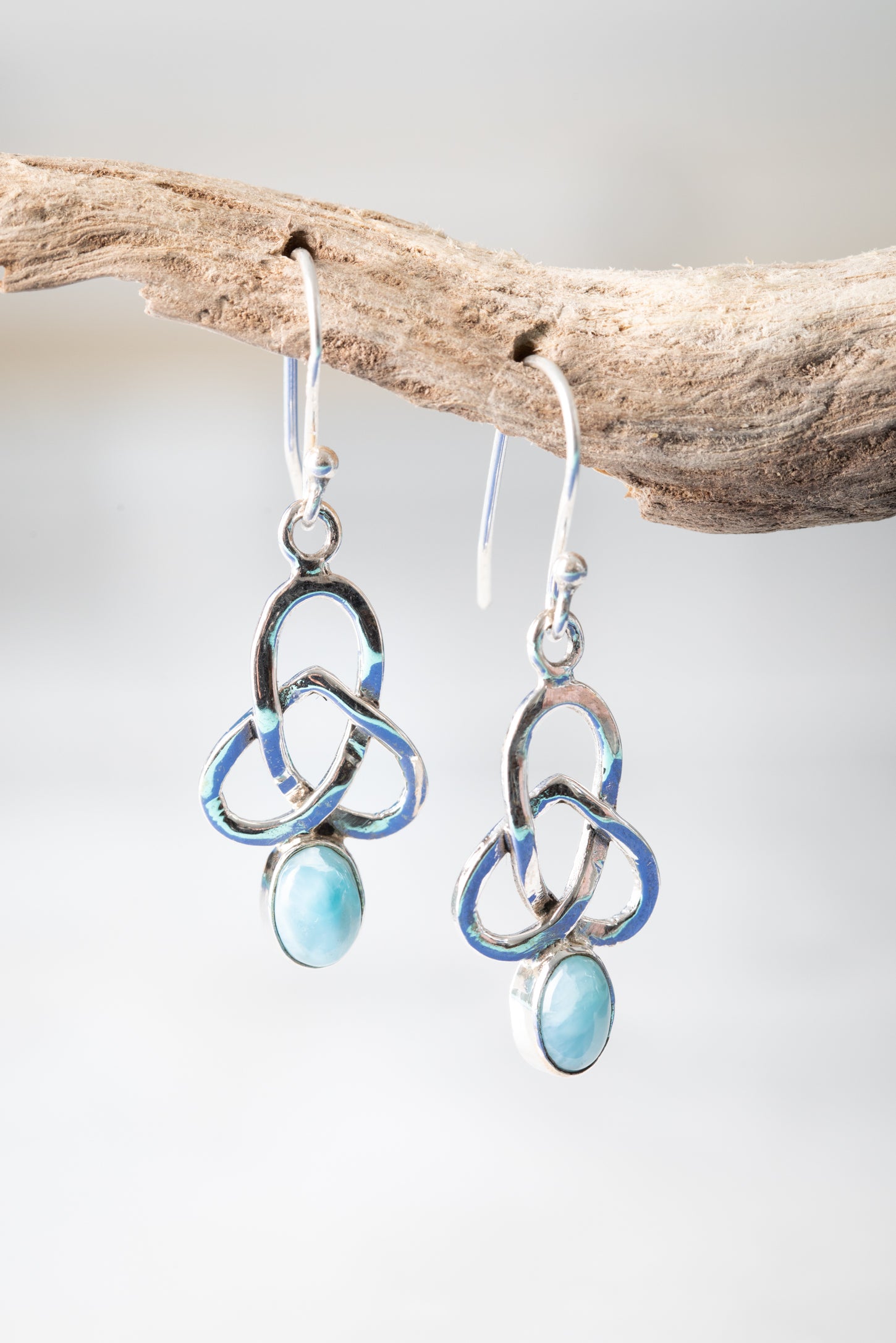 Celtic Knot Gemstone Earrings | Silver Celtic Drop Earrings