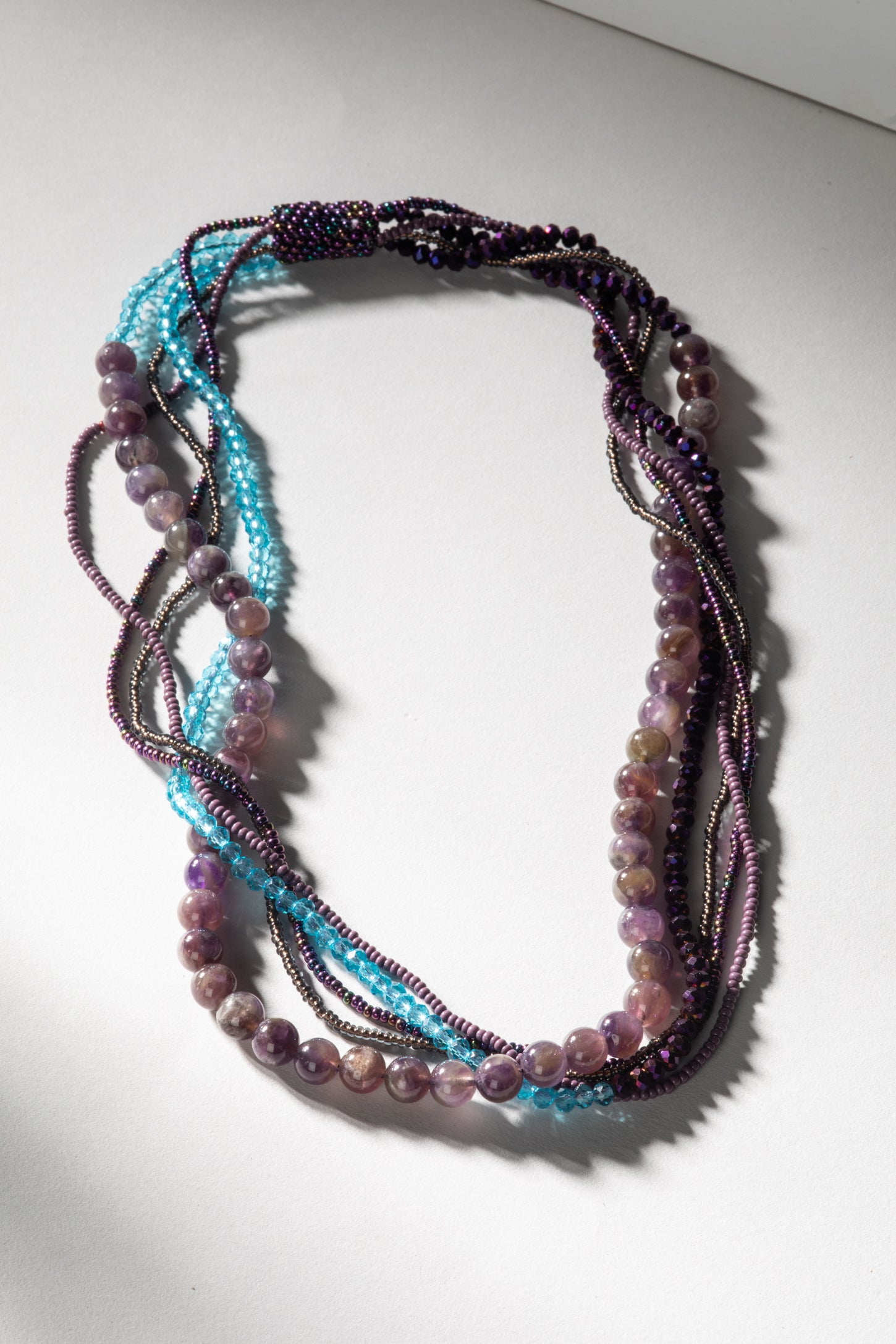Isabel Beaded Magnetic Necklace in Blue | Mexicali Blues
