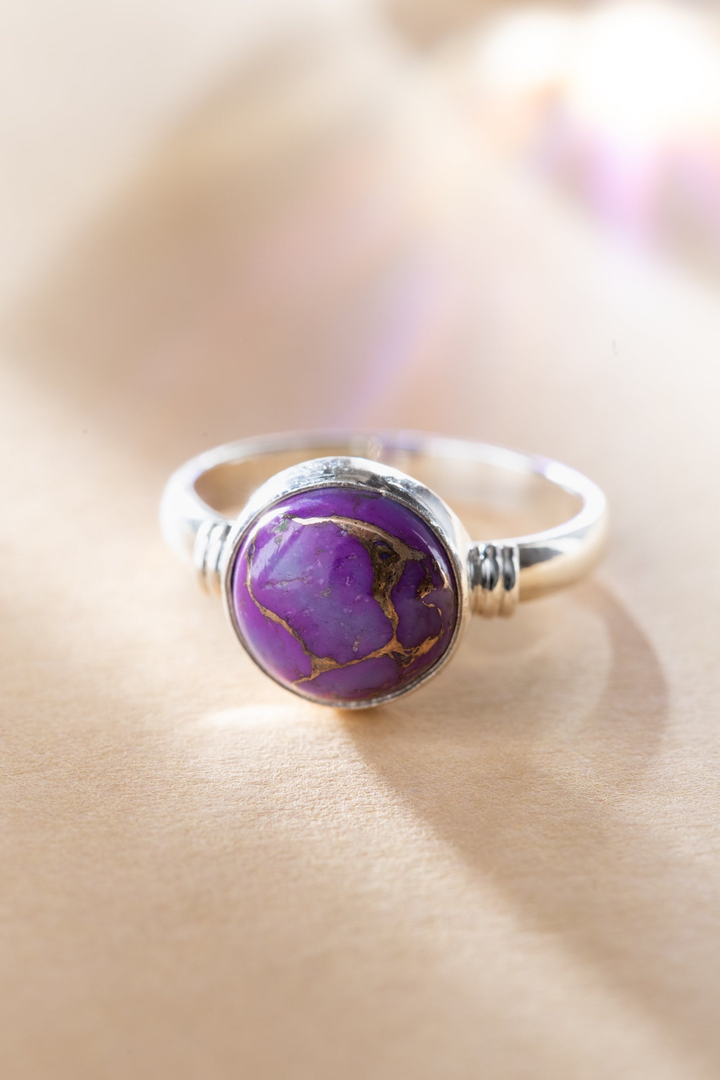 Round Set Gemstone Ring