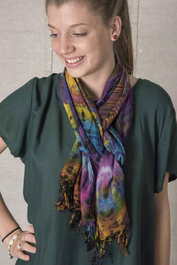 Scarf Tying Tutorial–How to Tie a Scarf–Lesson 8: “Rambling Rose” Neck Scarf & Headband