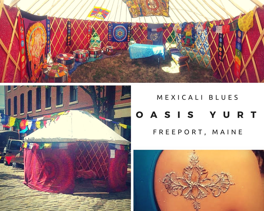 You’ll Find the Mexicali Blues Yurt at Our Freeport Store this Saturday!
