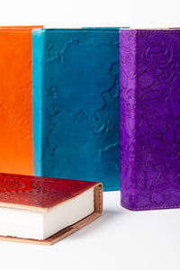 world map embossed leather journal with handmade paper pages