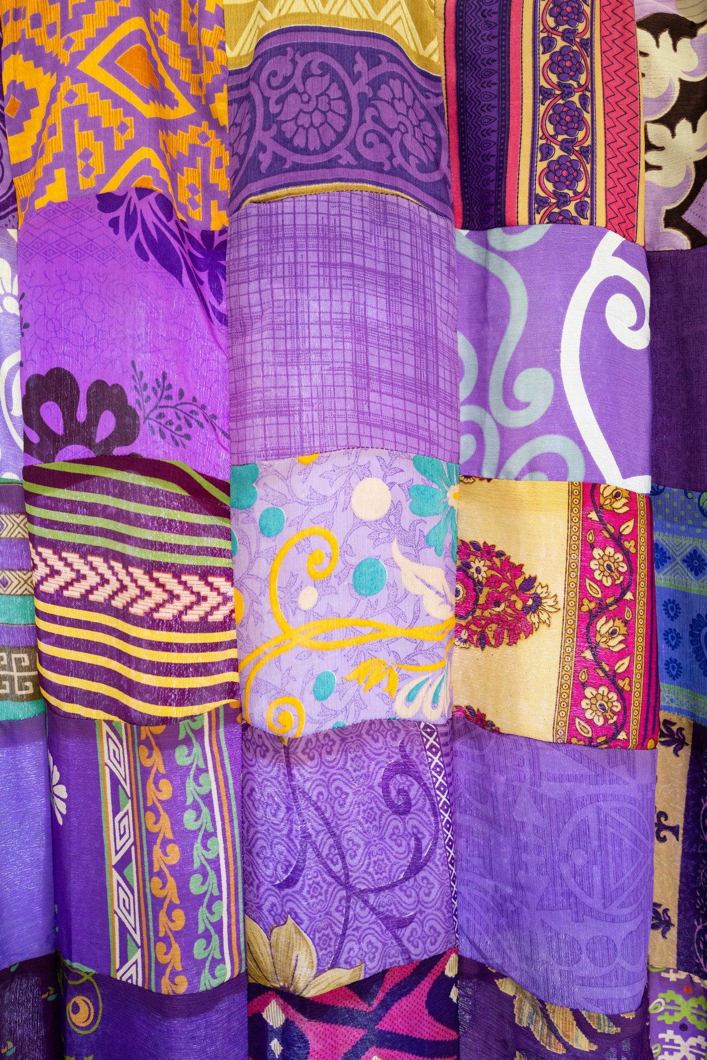 Patchwork Recycled Sari Silk Curtain