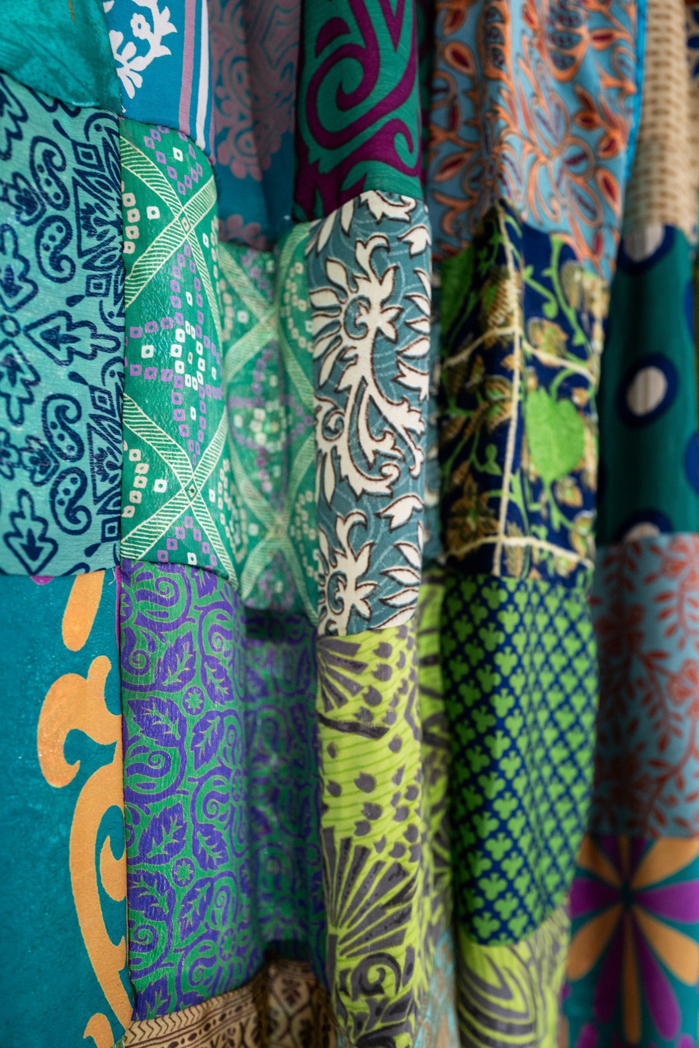 Patchwork Recycled Sari Silk Curtain