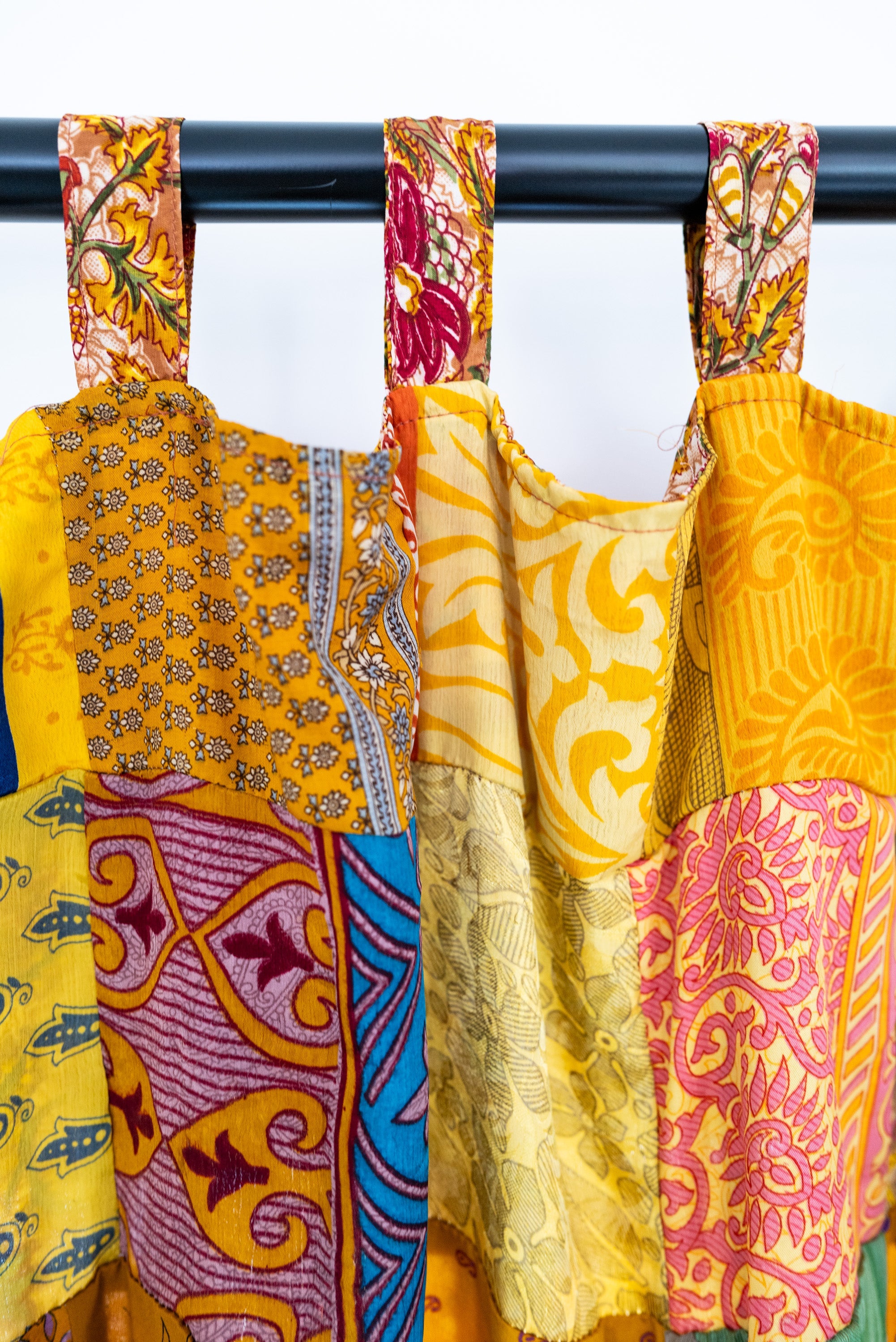 Patchwork Recycled Sari Silk Curtain | Boho Curtains · Mexicali Blues