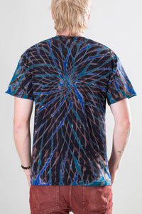 Oracle Tie Dye T-Shirt in Black with Turquoise