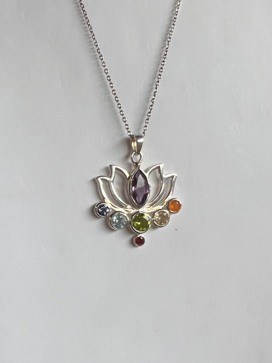 One of a Kind Lotus Chakra Pendant P147
