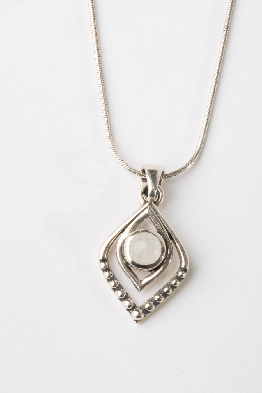 One of a Kind Rainbow Moonstone Pendant P146