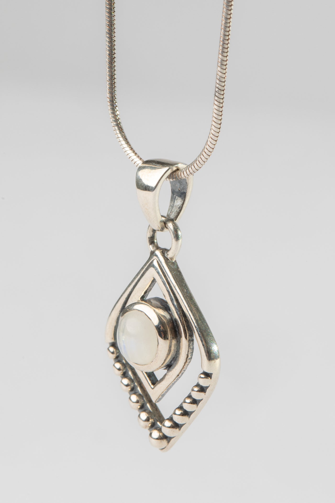 One of a Kind Rainbow Moonstone Pendant P146