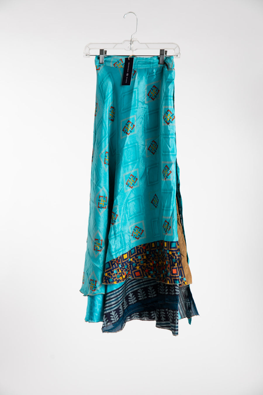 Long Sari Silk Wrap Skirt