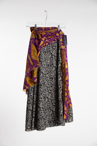 Long Sari Silk Wrap Skirt