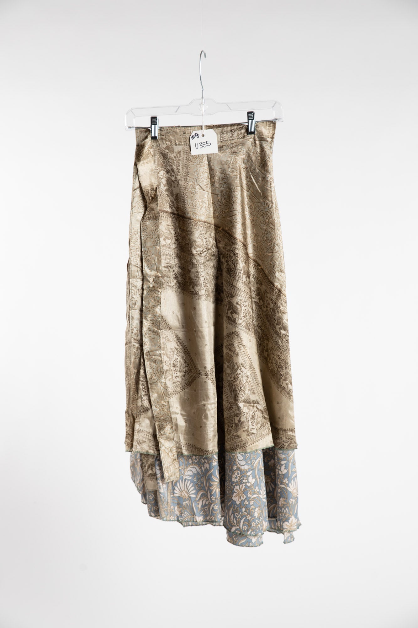 Long Sari Silk Wrap Skirt