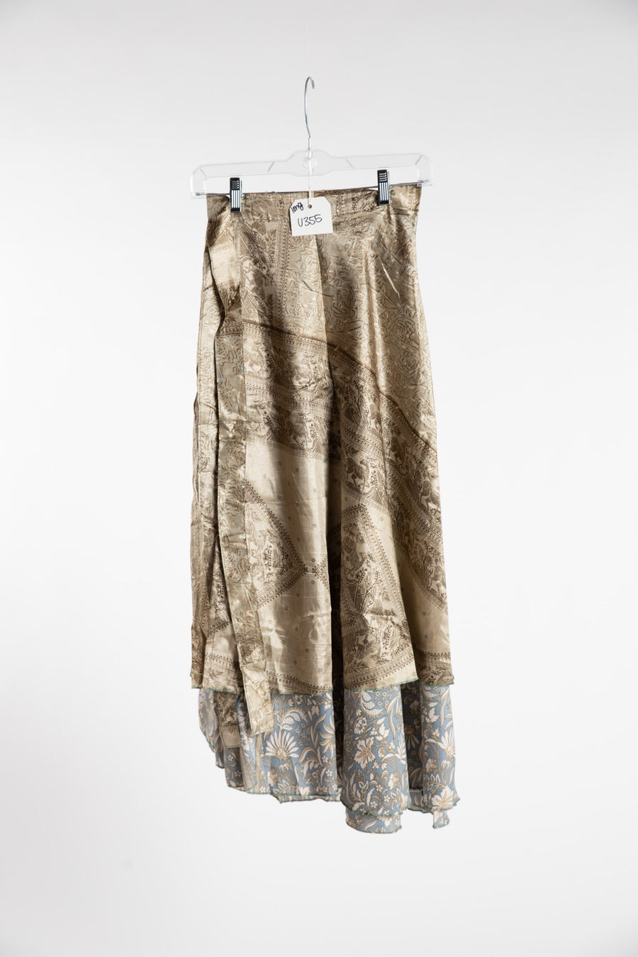 Long Sari Silk Wrap Skirt