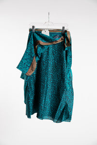 Tea Length Sari Silk Wrap Skirt