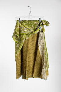 Tea Length Sari Silk Wrap Skirt