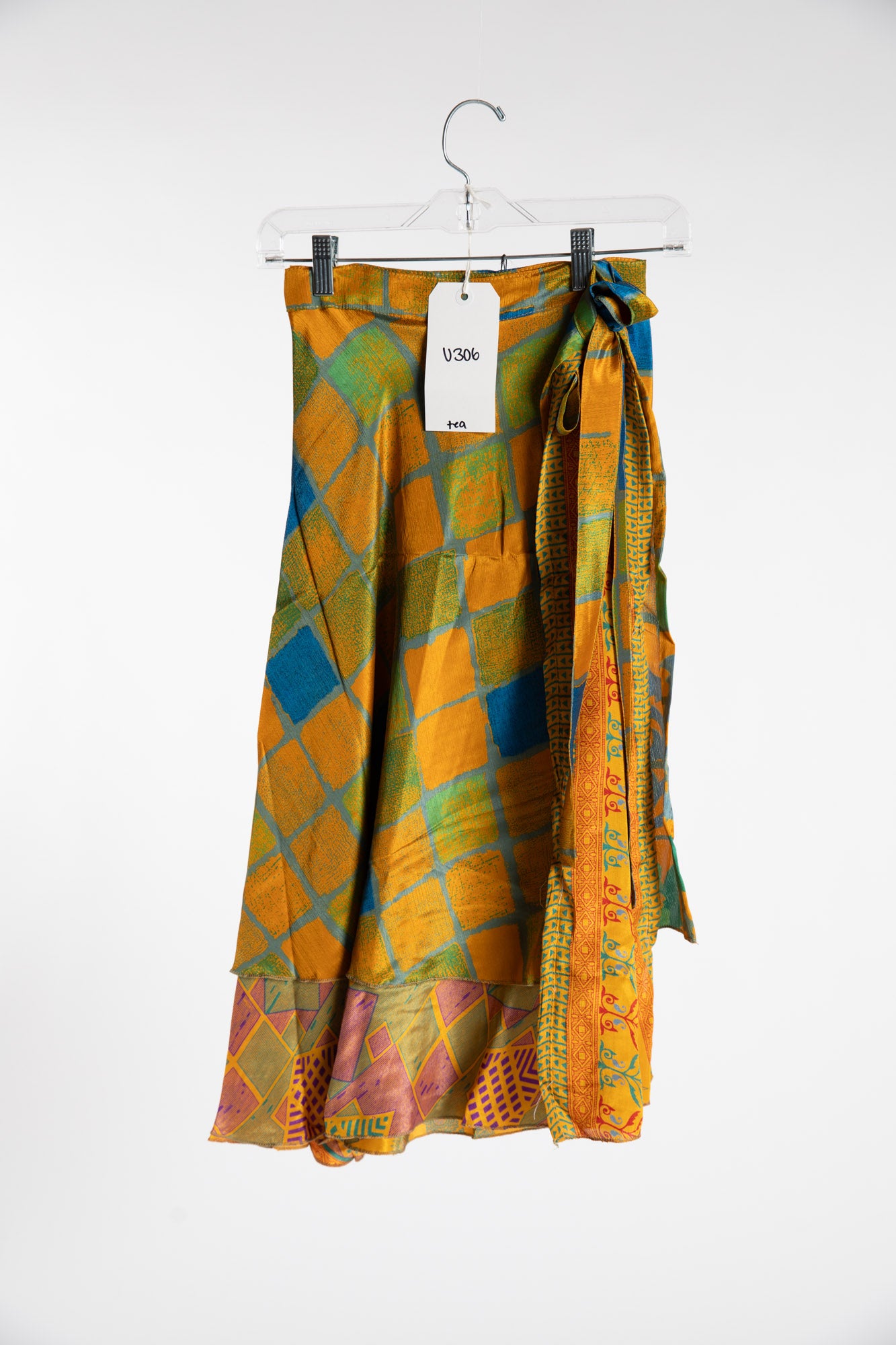 Tea Length Sari Silk Wrap Skirt