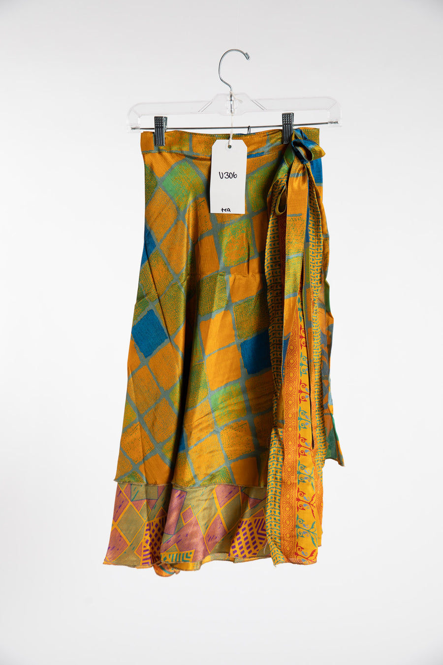 Tea Length Sari Silk Wrap Skirt