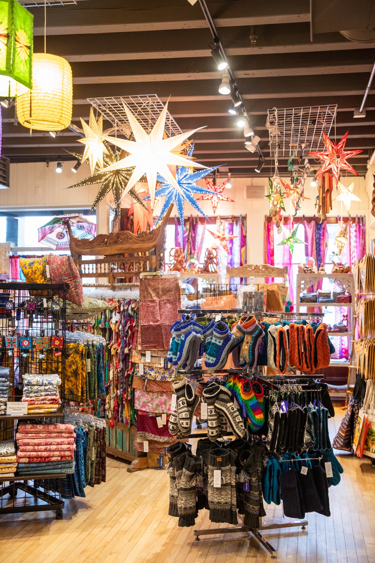 A colorful explosion of handmade goods from all over the world in our Mexicali Blues location in Portland Maine