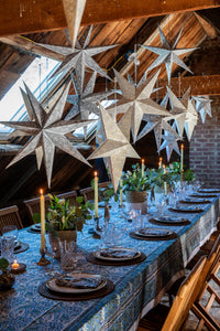 boho star decoration pack set up at bohemian dinner