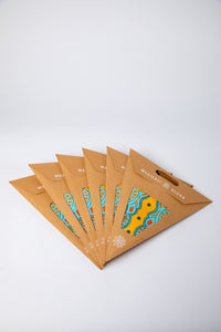 boho star decoration pack in yellow on white background