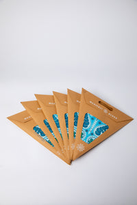 boho star decoration pack in blue on white background