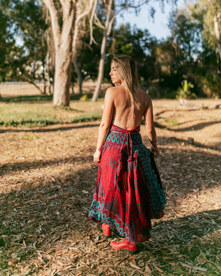 Raquel wearing the Rose Lucia Skirt