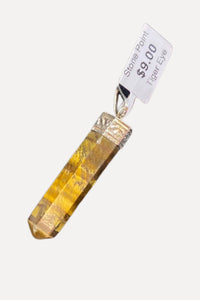 Tiger Eye Stone Point Pendant