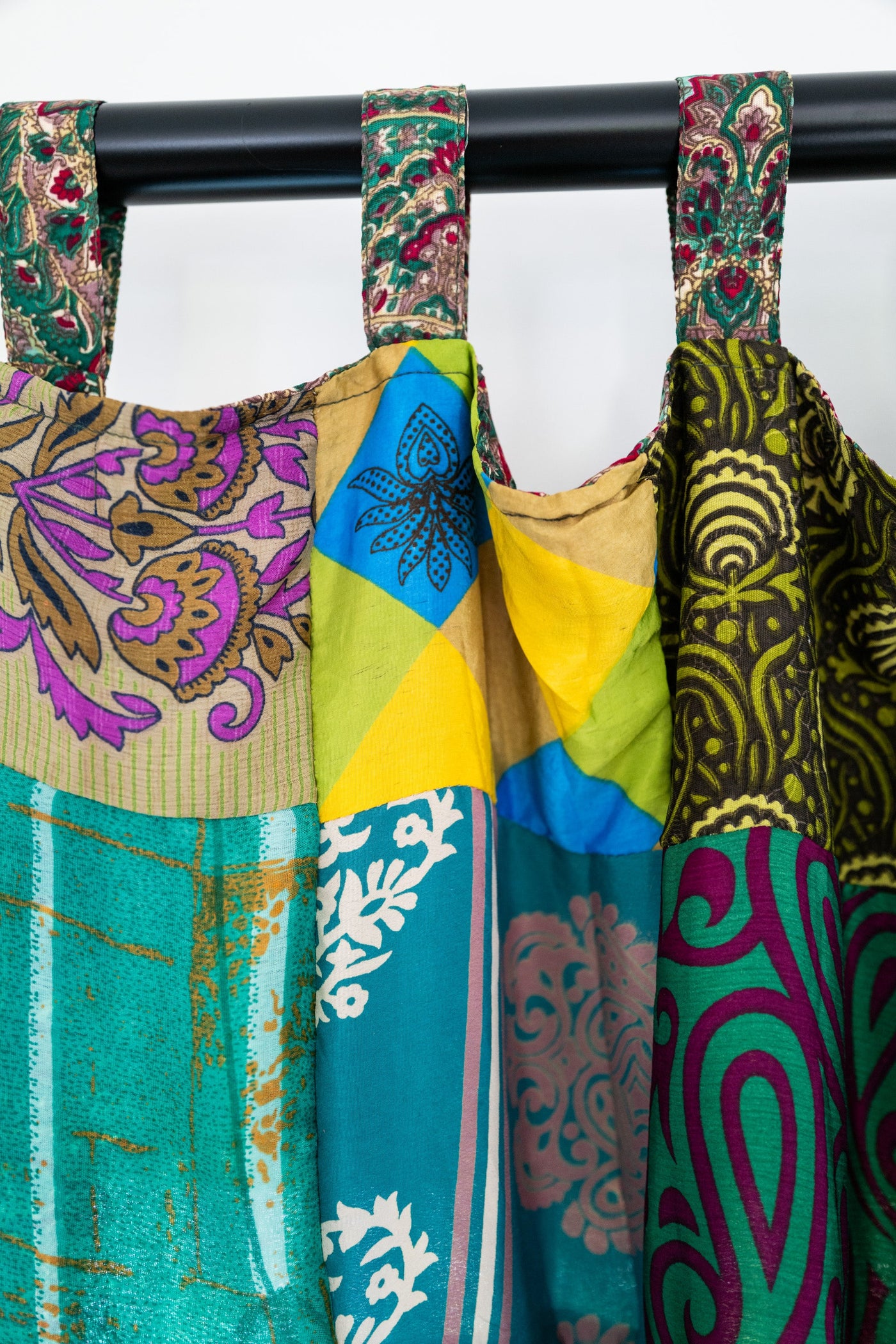 Patchwork Recycled Sari Silk Curtain