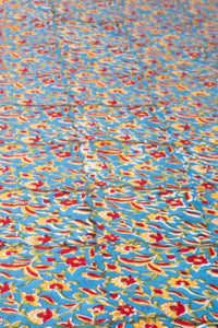 Block Print Floral Tablecloth in Fiesta Flowerpatch