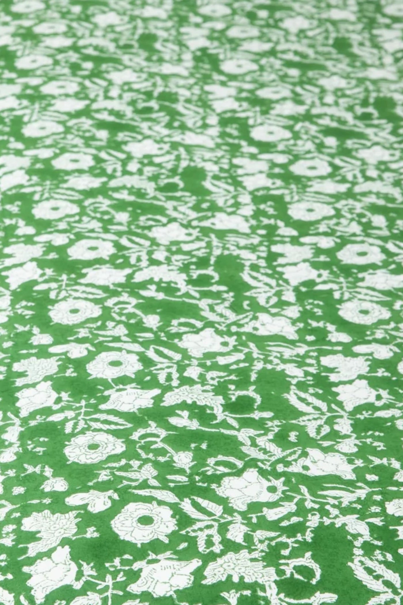 Block Print Floral Tablecloth in Forest Peonies