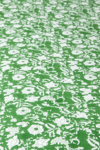 Block Print Floral Tablecloth in Forest Peonies