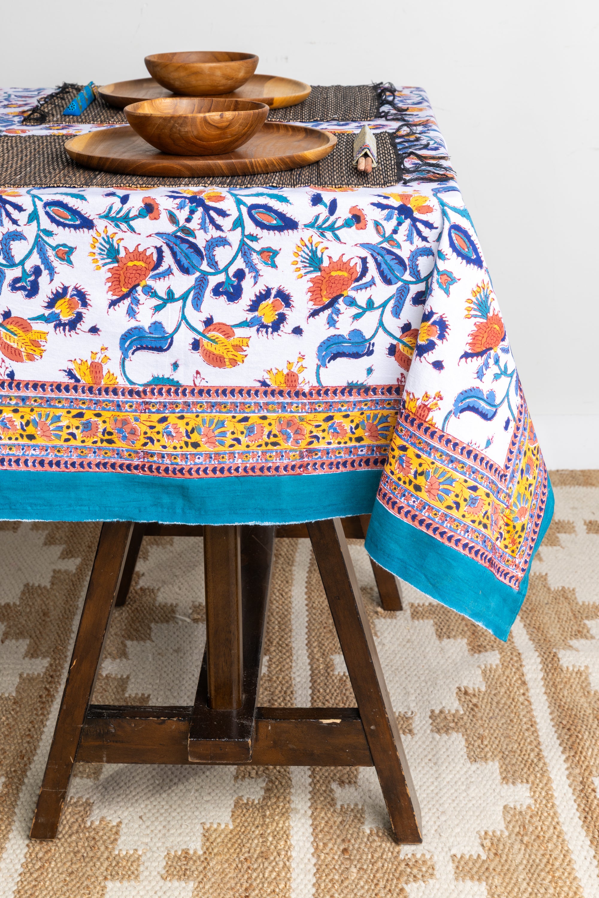 Provincial Block Print Tapestry in Bittersweet Brambles