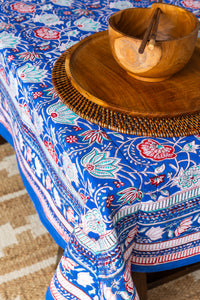 Indian Block Print Floral Tablecloth