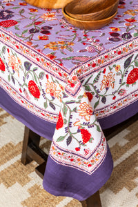 Indian Block Print Floral Tablecloth