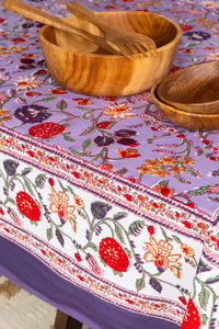 Indian Block Print Floral Tablecloth