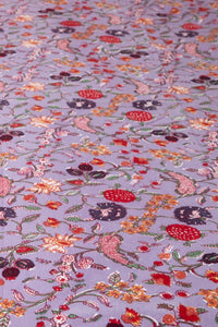 Block Print Floral Tablecloth in Lavender