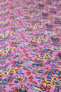 Indian Block Print Floral Tablecloth