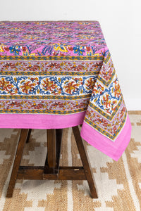 Indian Block Print Floral Tablecloth